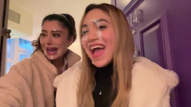 Сперма на лице не мешает гулять по городу